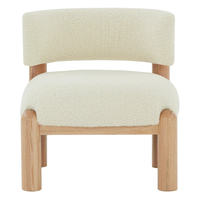 Faux Shearling Accent Chair - 26 In. W x 26 In. D x 28 In. H