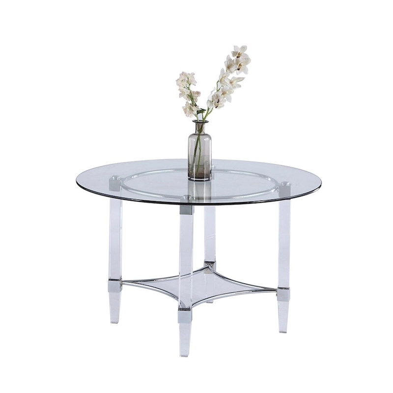 Somette 8304 Round Glass and Acrylic 5-Piece Dining Set