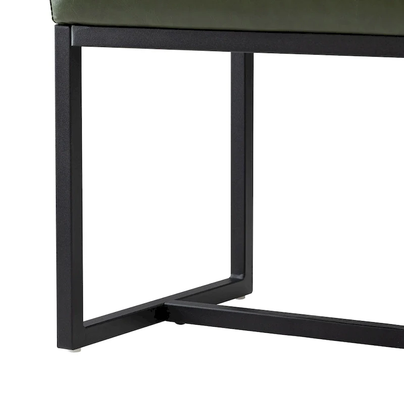 Glitzhome Set of 2 24 W Modern PU Leather Button-tufted Ottoman Foot stool