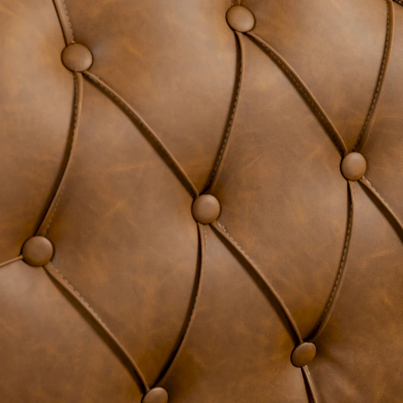 Tufted Vegan Leather Accent Chairs Set of 2, Armchair with Nailhead Trim