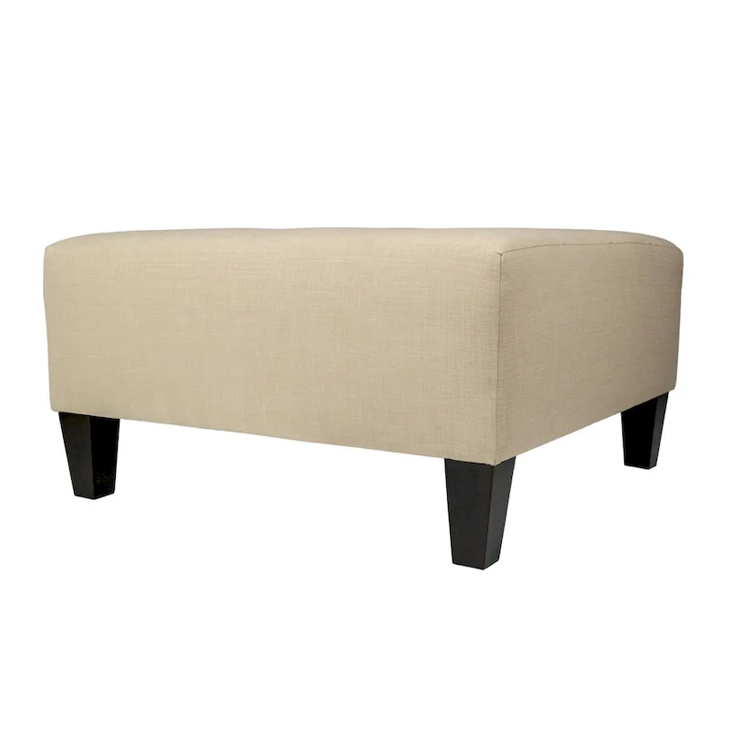 Button Tufted Upholstered Square Ottoman - 34 Inch