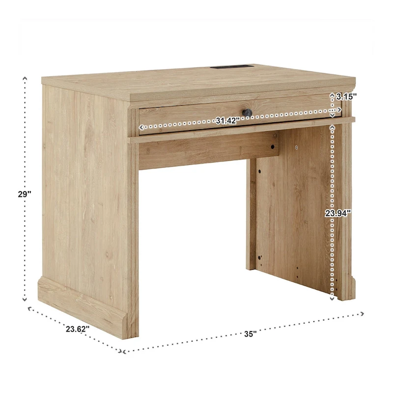 Hinesburg 35 in. Writing Desk with USB Charger by iNSPIRE Q Classic