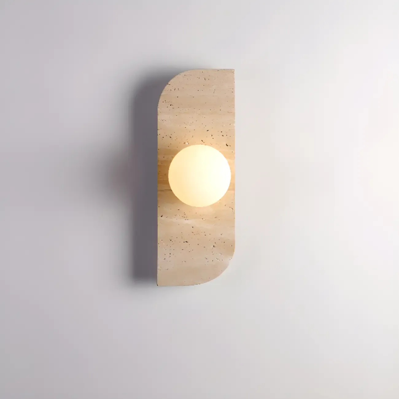 Modern Beige Stone Glass Globe Ambient Wall Sconce