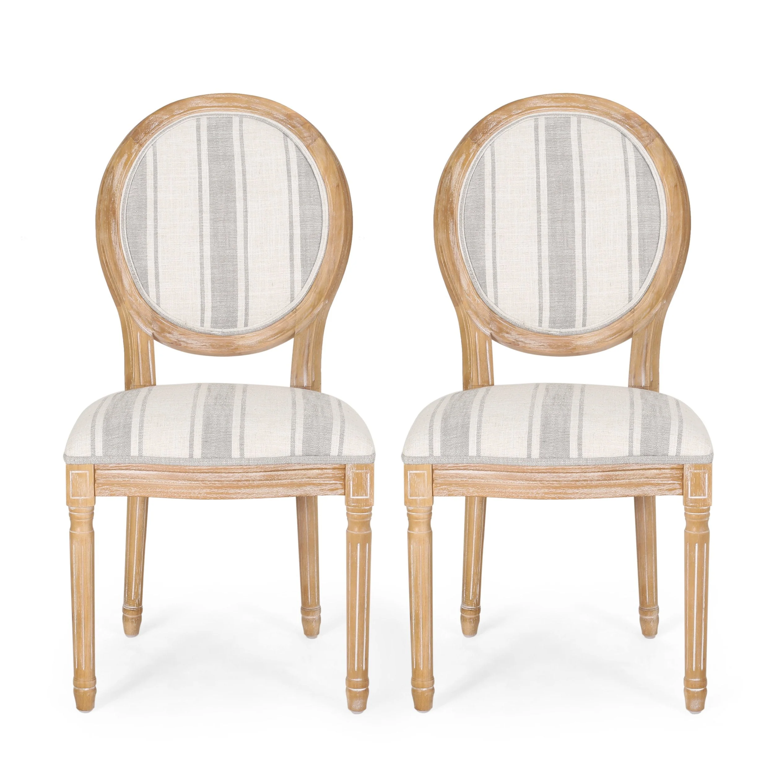 French Country Fabric Dining Chairs - NH419413