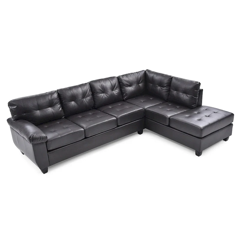 Gallant 111 in. W 2-piece Faux Leather L Shape Sectional Sofa - 78L x 111W x 32H