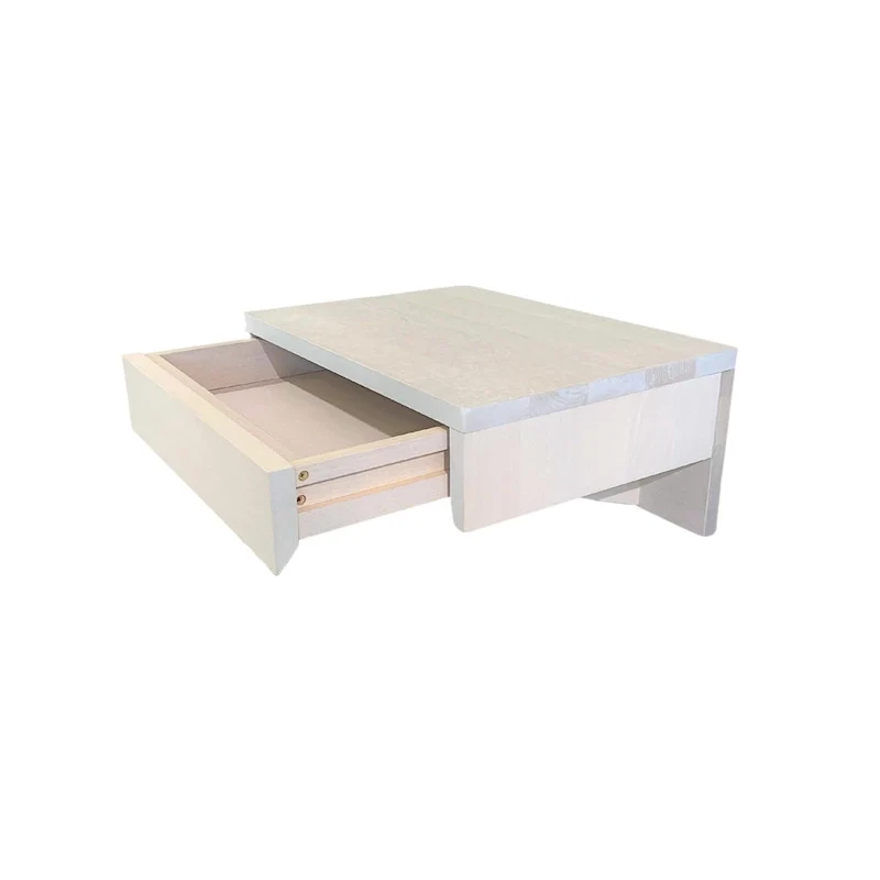 Set of 2 White Floating Nightstands with Drawer and Shelf
