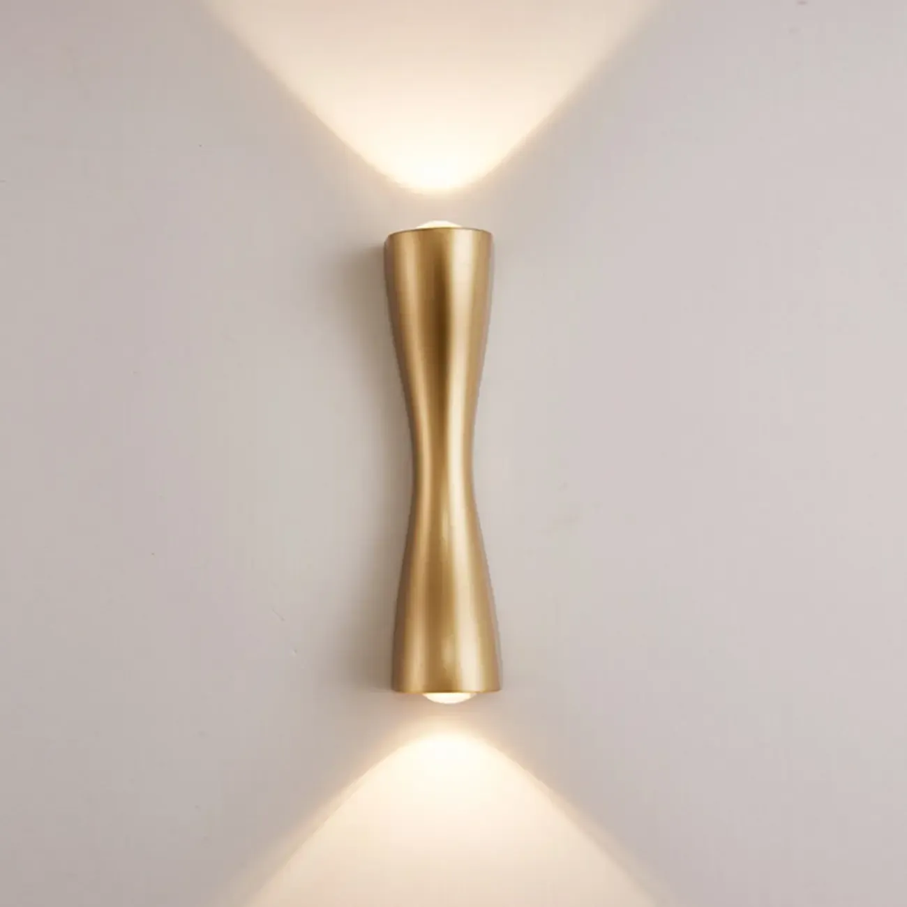 Modern 2-Light Black and Gold Curved Wall Sconce