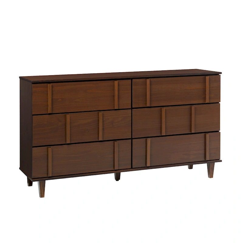 Middlebrook Mid-Century Modern Detailed Solid Wood Dresser