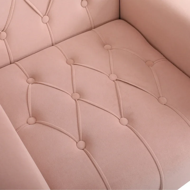 Upholstered Wingback Chair with Ottoman