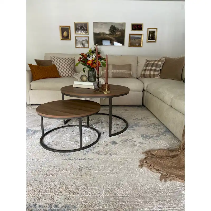 Nathan James Stella Round Nesting Coffee Table Set of 2