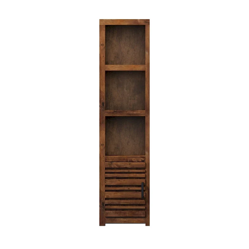 Bridgevine Home Sausalito 78 inch high Left Pier Cabinet, No Assembly Required, Whiskey Finish