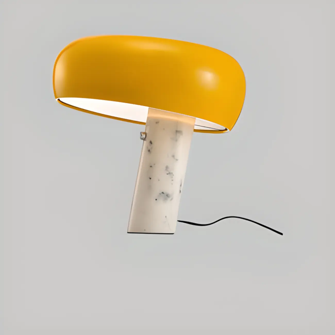 Modern Geometric Stone & Iron LED Table Lamp, Black