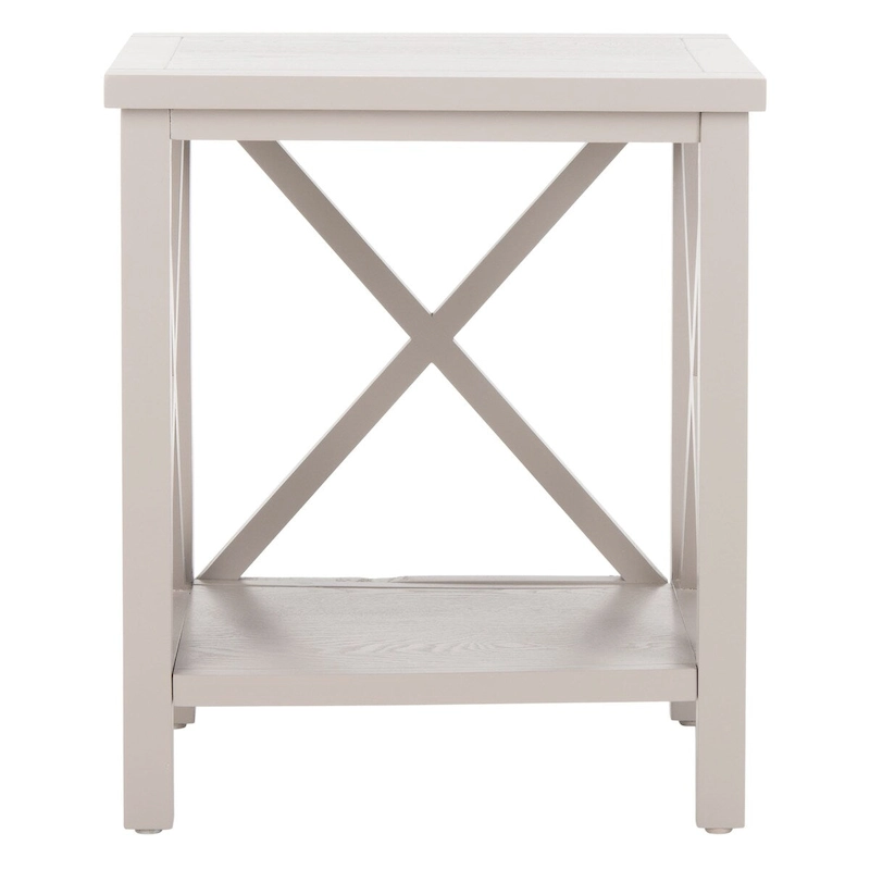 SAFAVIEH Yasumi White Cross Back End Table - 18.1  x 13.4  x 21.5  - 18Wx13Dx22H