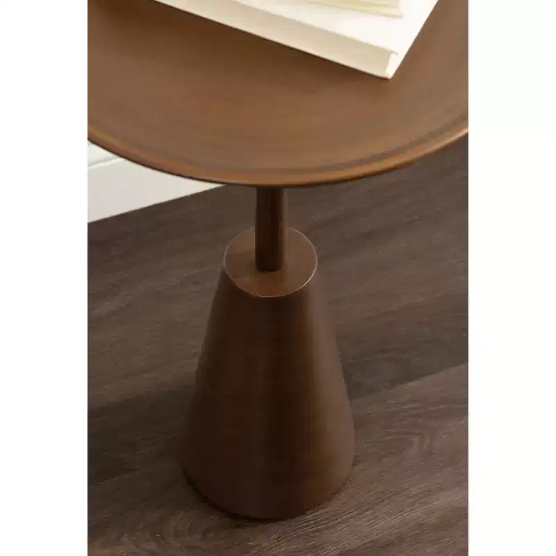 Round Side Table, 14x14x24, Gold