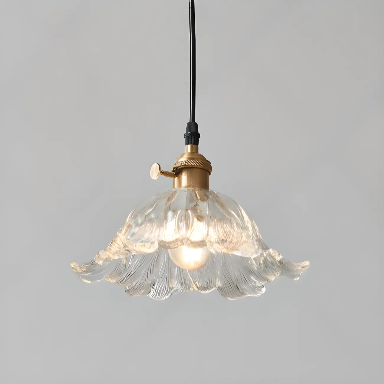 Modern Mini Clear Glass Flower Kitchen Pendant Lighting