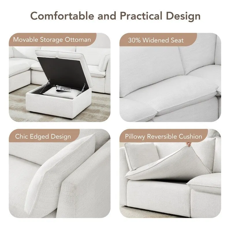 Cypress U-shape Sectional Couches Modular Sofa with Ottoman