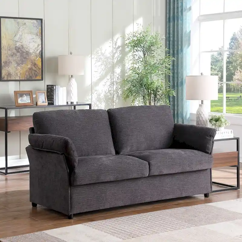 Modern Chenille Loveseat Sofa Couch
