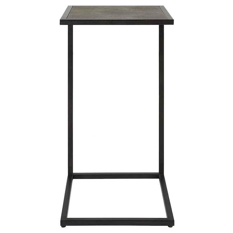 Antique Black Iron and Shagreen Accent Table by Matthew Williams