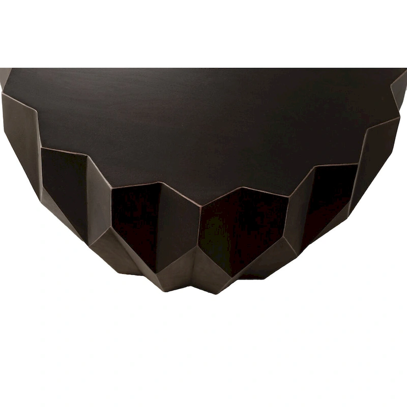 HomeRoots 29 Black Solid Wood Round Distressed Coffee Table