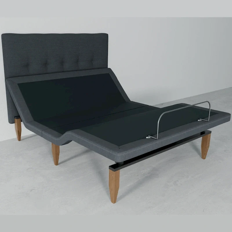 Onetan, Adjustable Bed Base with headboard, Wireless remote,Zero Gravity, Underbed Lighting, Grey