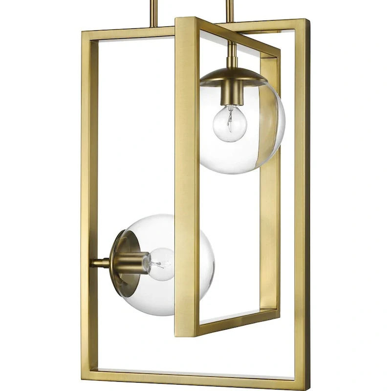Atwell Collection Brushed Bronze Two-Light Pendant - 23.620  x 16.340  x 16.340