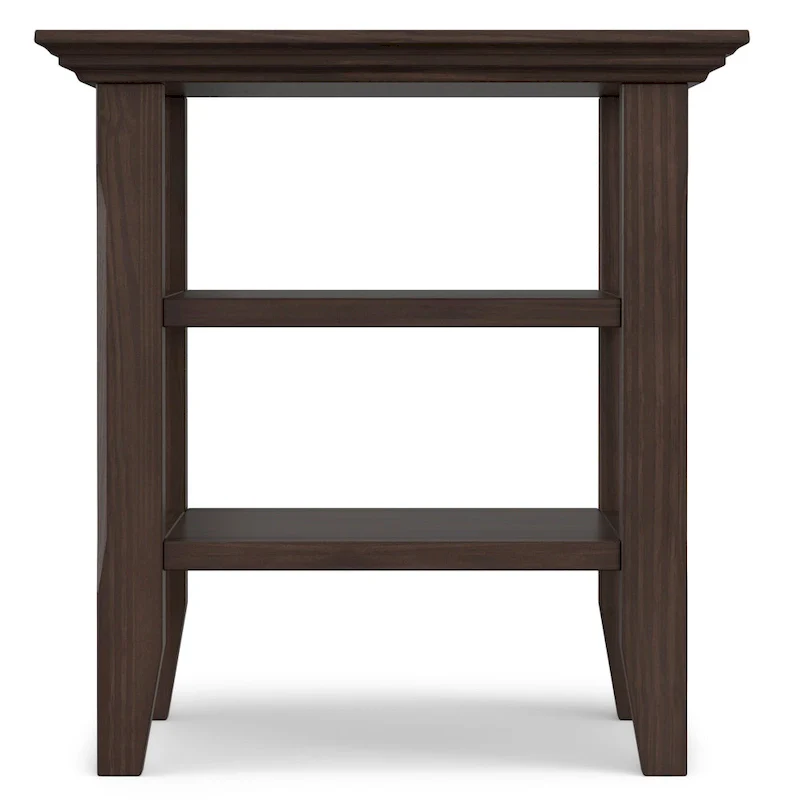 Square End Table with Open Shelves - 19 Inch Wide