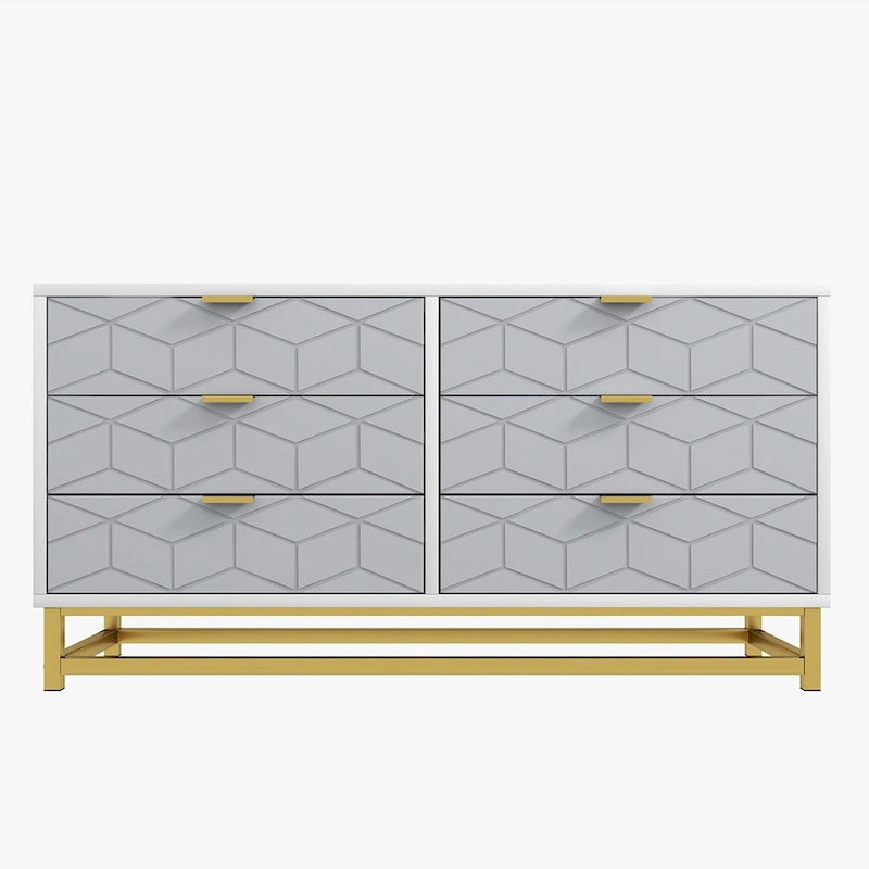 6 Drawer Dresser, with Metal Legs