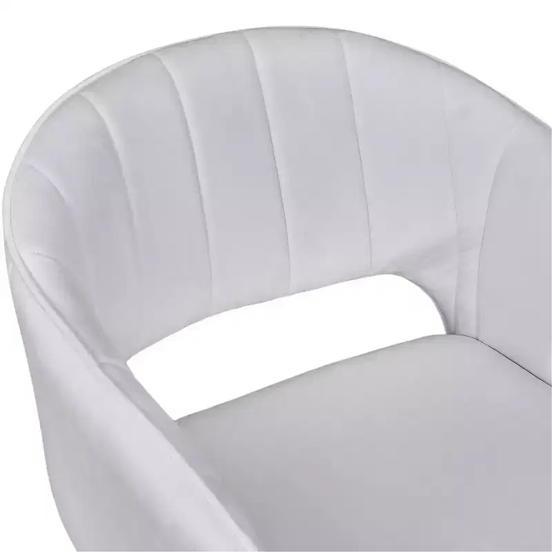 White Velvet Accent Armchair with Gold Metal Base, Padded Seat & Back, Seats 1