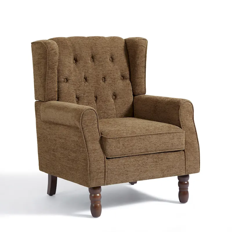 Button-Tufted Accent Chair Wingback Armchair - 38H