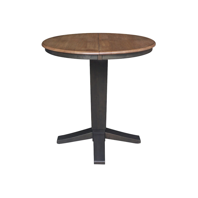 36 in Round Top Pedestal Counter Height Dining Table with 12 in Leaf