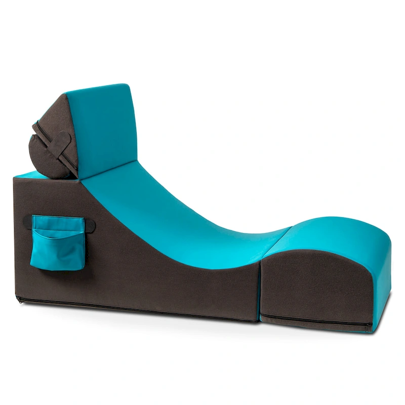 Jaxx Flexx V-Tex Convertible 3 in 1 Gamer Chair, Table, & Ottoman w/ Adjustable Headrest - Vinyl