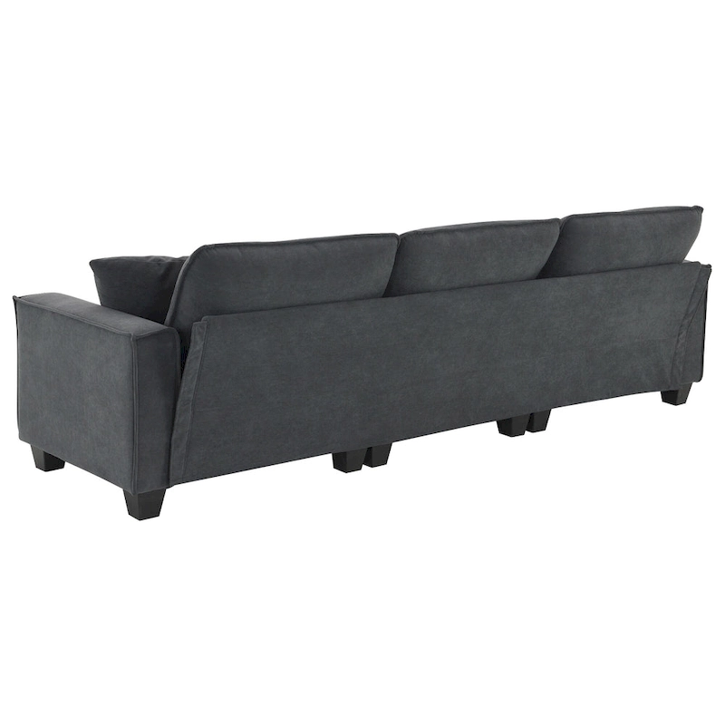 100*59 Convertible Sectional Sofa,L-shaped Reversible Couch Set with Free Pillows,4 Seat Sleeper Sofa with Ottoman