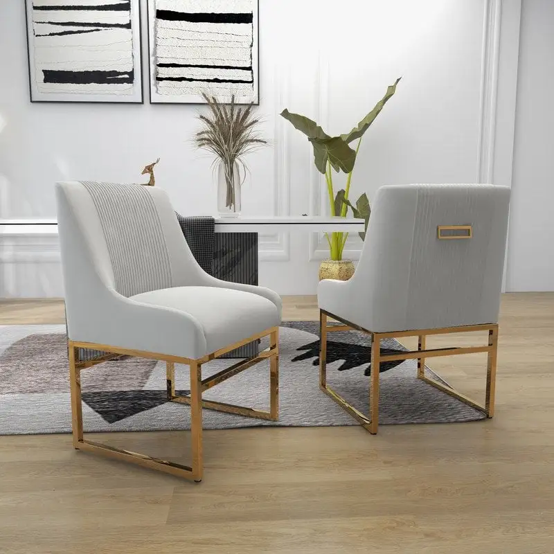 SEYNAR Contempoary Velvet Dining Chair with Metal Frame Legs, set of 8