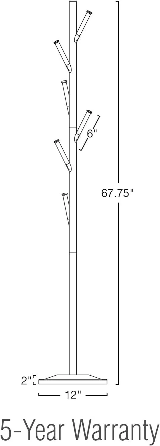 Addison 68 Free Standing Metal Coat Rack, Satin Steel
