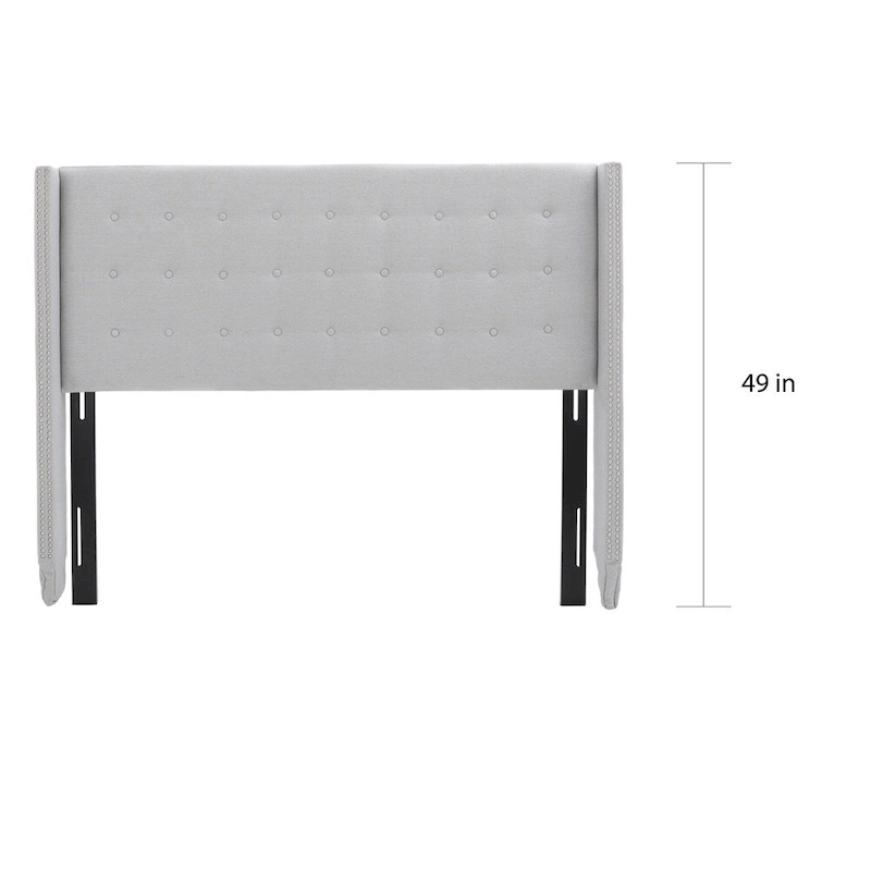 Kendrah Adjustable Full/Queen Wing-back Studded Fabric Headboard by Christopher Knight Home