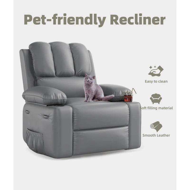 27 Oversized 360 Swivel Recliner Chairs with Heat and Massage