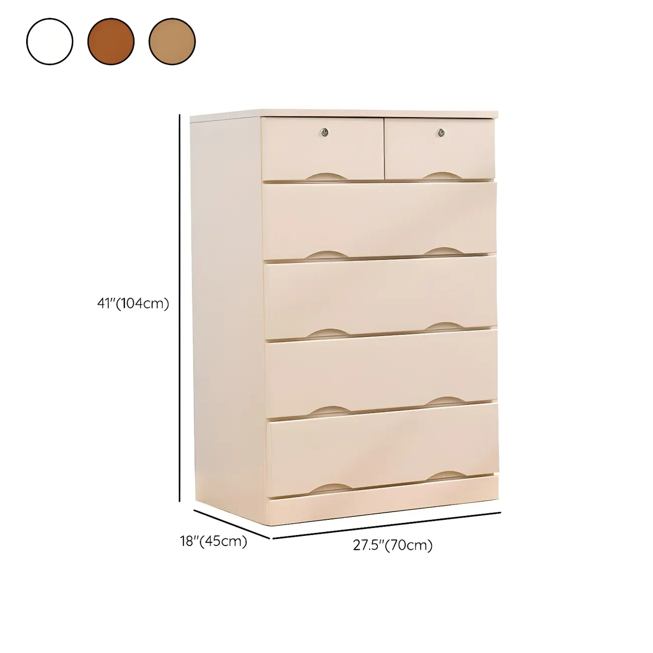 Stylish White Wooden Dressers with Soft Close Drawers