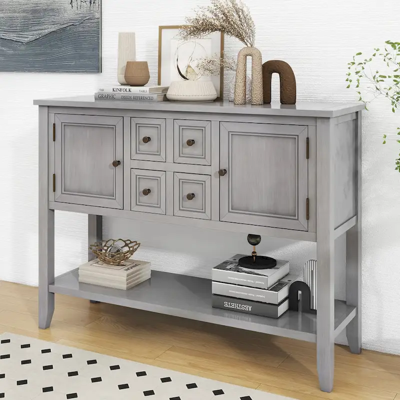 Buffet Sideboard Console Table with Bottom Shelf