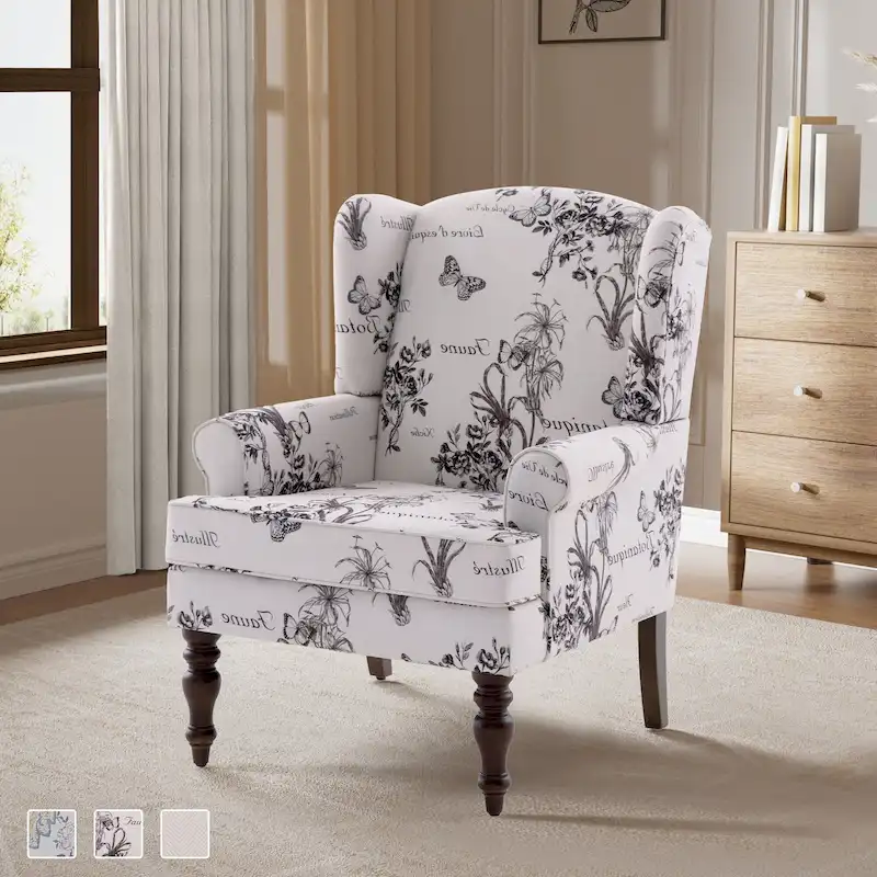 Accent Arm Chair with Turned Legs and Round Arms