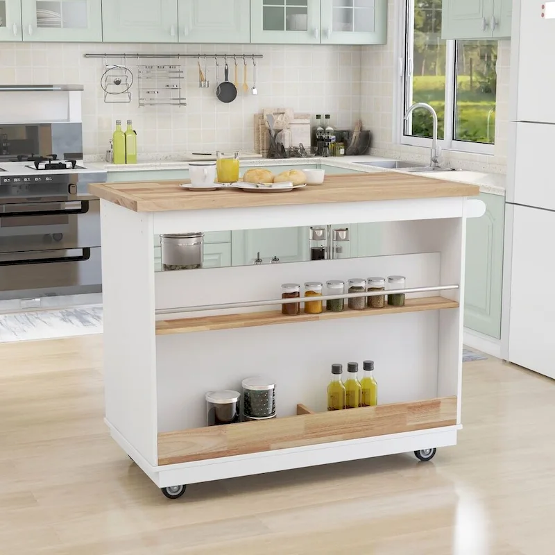 Rolling Kitchen Island Kitchen island Cart Spice Rack Kitchen Cart - 46.00L * 21.70W * 35.62H