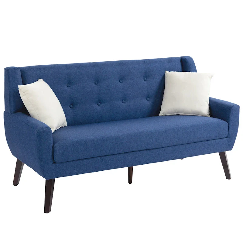 3-Piece Tufted Linen Loveseat & Armchair Set, Beige/Grey/Yellow/Blue/White/Light Blue, Seats 3+