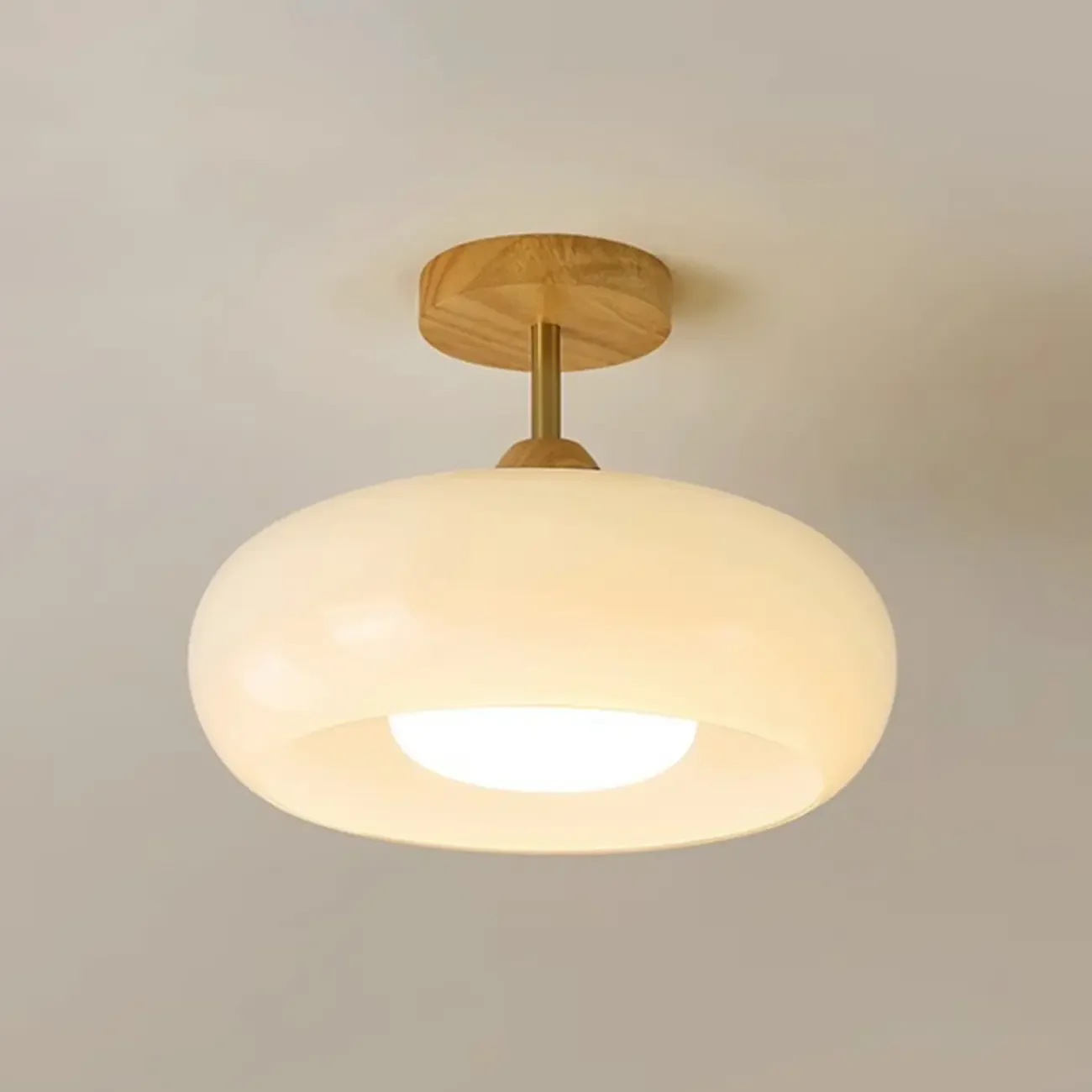 Modern Mini Semi Flush Mount Ceiling Light with Drum Shape
