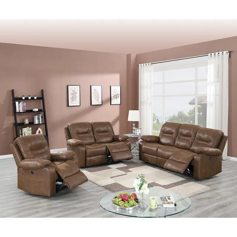 Breathable Leatherette Power Sofa