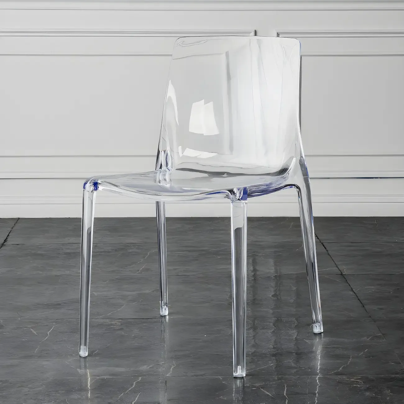 Amber Acrylic Armless Low Back Dining Chair
