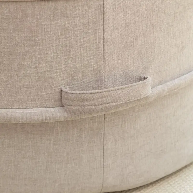 Modern Round Barrel Accent Chair with Ottoman - Velvet Lounge Sofa