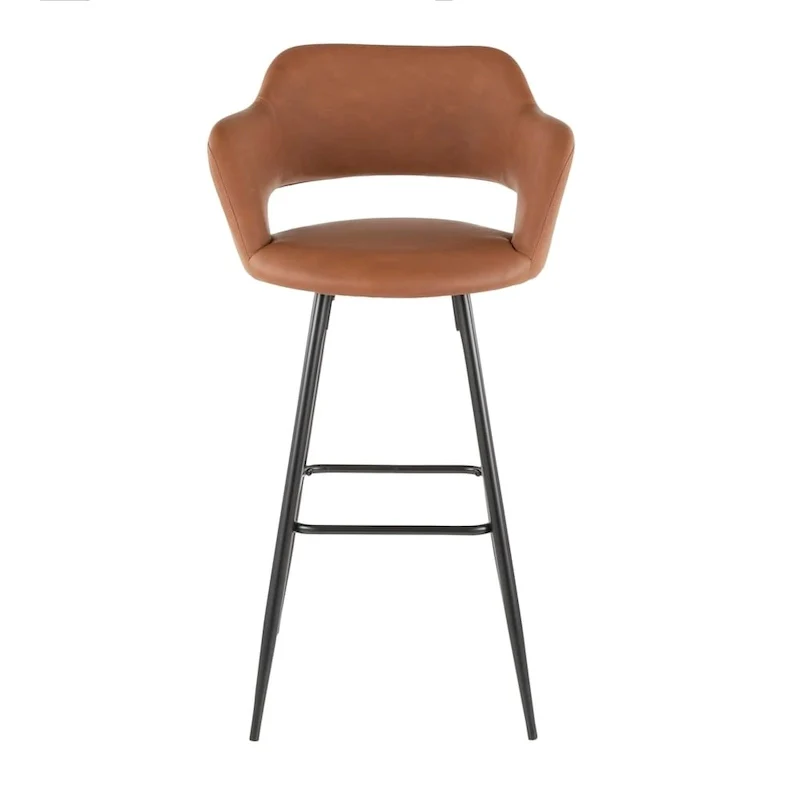 Faux Leather Bar Stools (Set of 2) - N/A