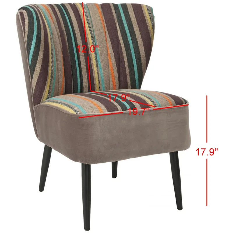 Safavieh Mid-Century Rainbow Striped Accent Chair - 24W x 28D x 30H