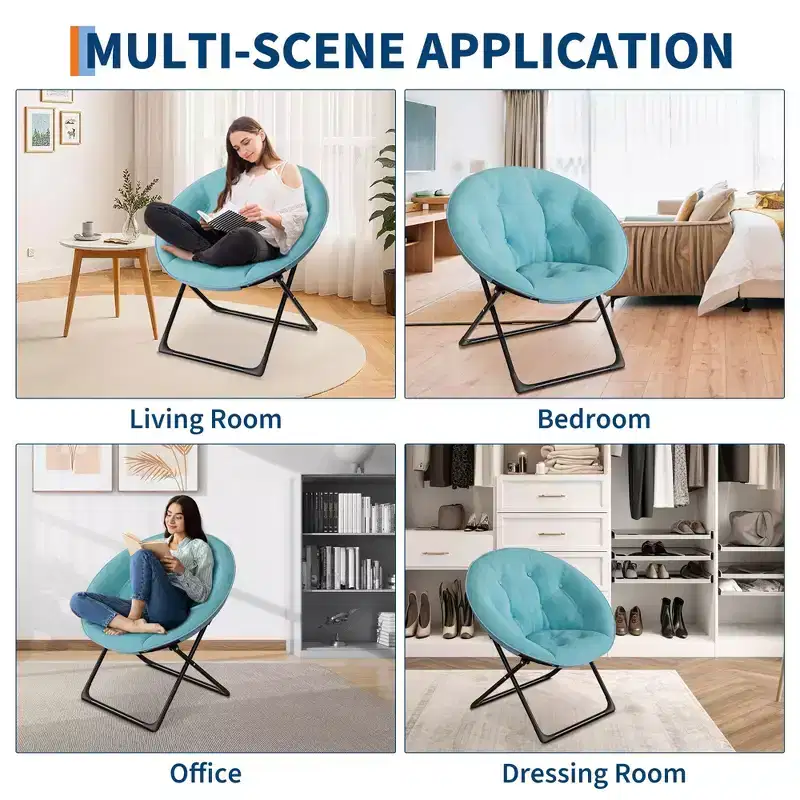 Faux Fur Saucer Chair, Folding Style, 1-Person