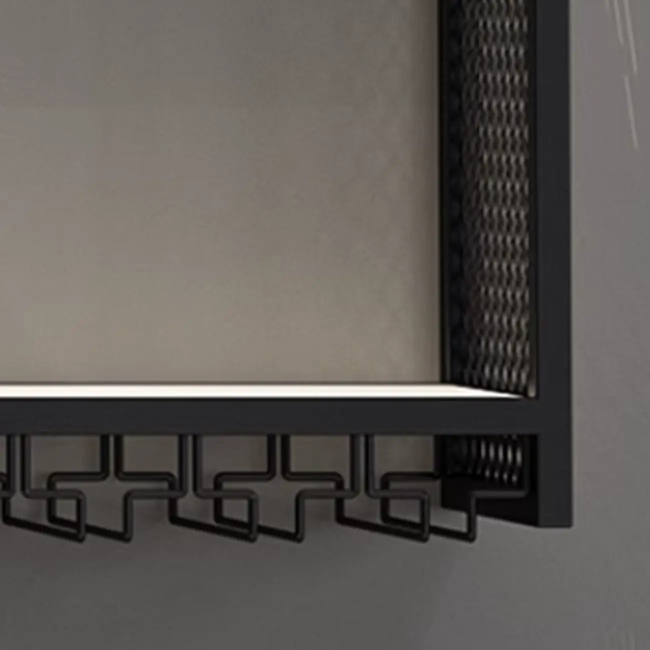 Iron Wine Bottle and Open Wine Glass Holder with Lighting