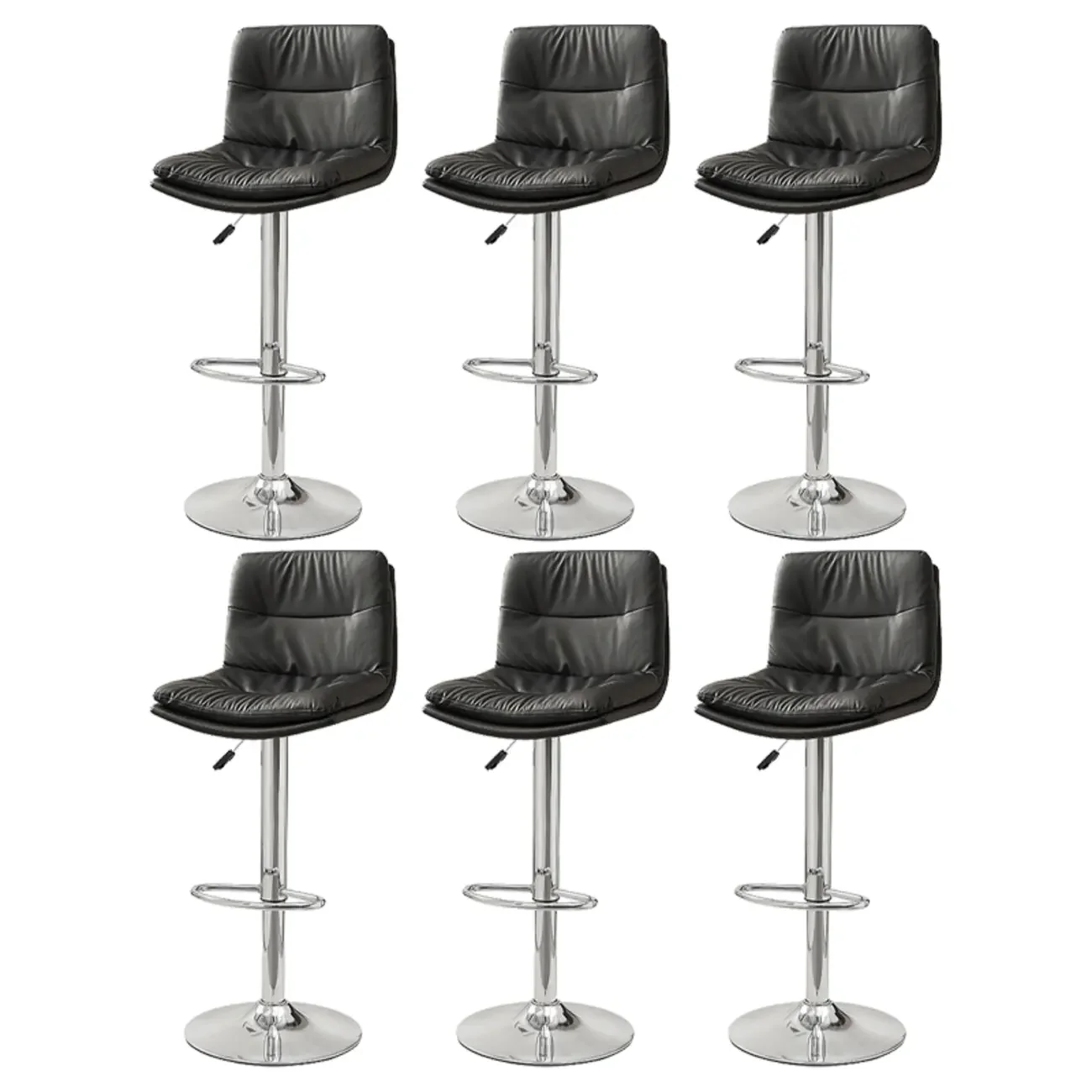 Modern Leather Saddle Swivel Adjustable Bar Stool